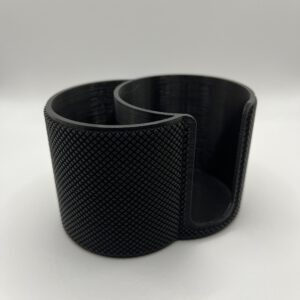 Textured stand for cotton swabs and discs in the color black