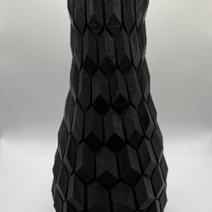 Vase with honeycomb texture in the color black