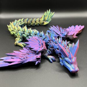 Articulated Crystal Wing Dragon in the color cyberpunk