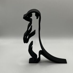 Minimalist Meerkat Sculpture in the color matte black