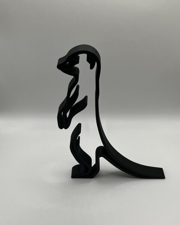 Minimalist Meerkat Sculpture in the color matte black