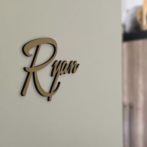 Personalized Door Name Sign | Gold/Black